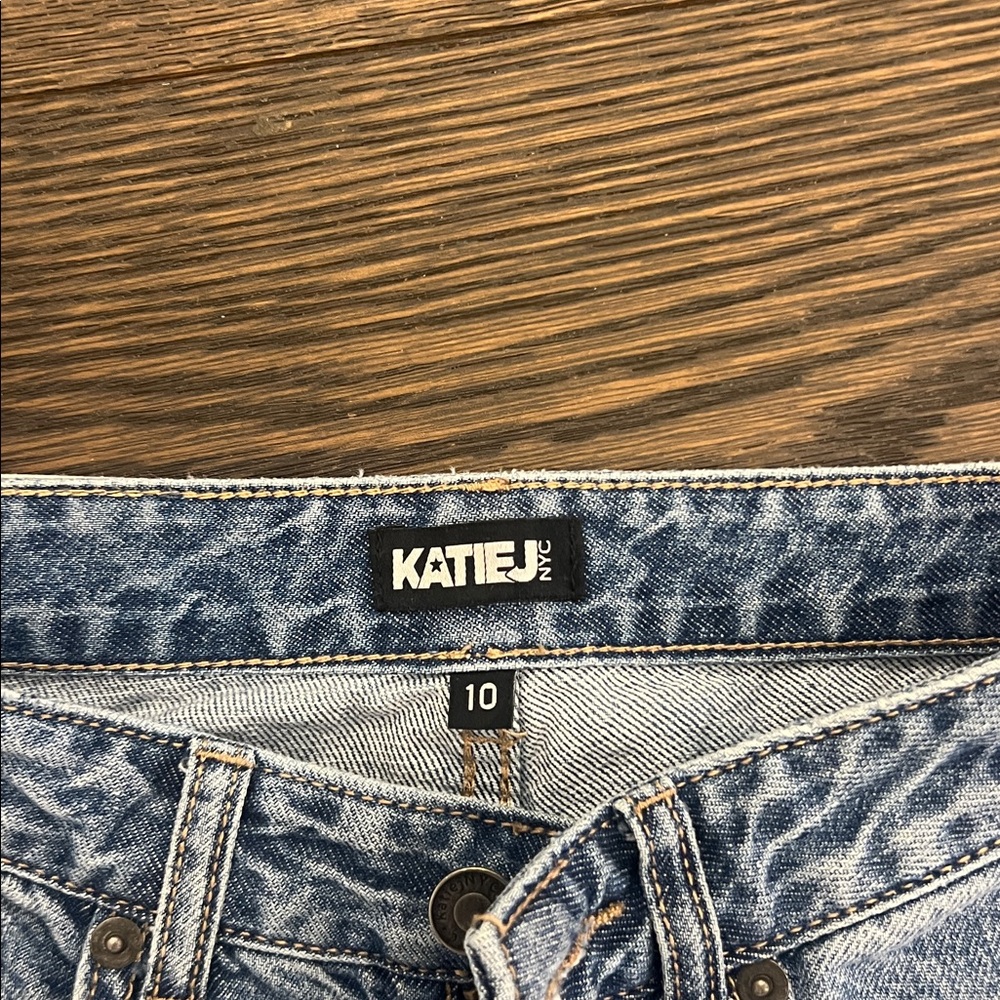 Katie J NYC Light Blue Wide Leg Jeans - Picture 2 of 4